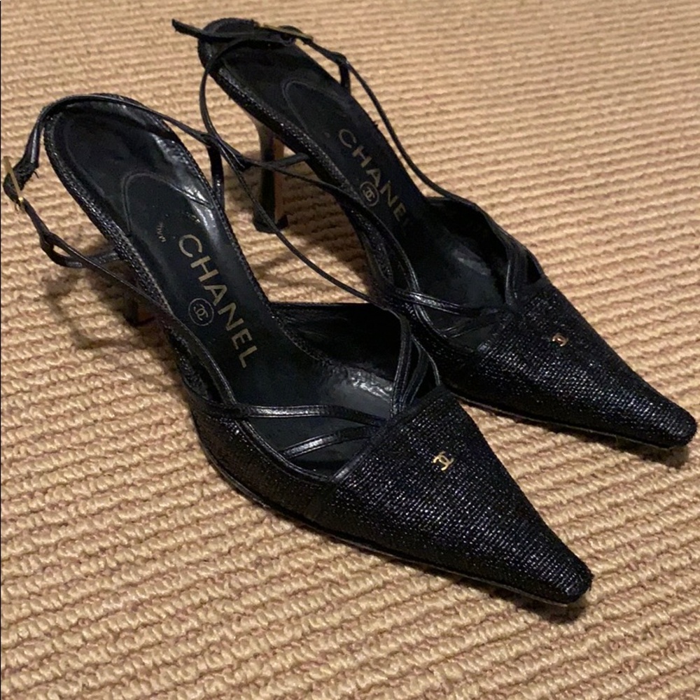 Authentic Chanel Slingback Pointed Heels